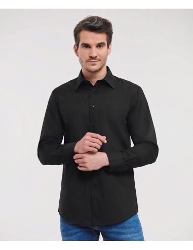 R-R-924M-0-Mens L/S Poly-Cotton Easy Care Tailored Poplin Shirt